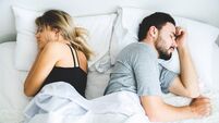 Sad lovers after quarrel  ignoring avoiding sex in bed, frustrated man and woman not talking feeling offended or stubborn, unhap