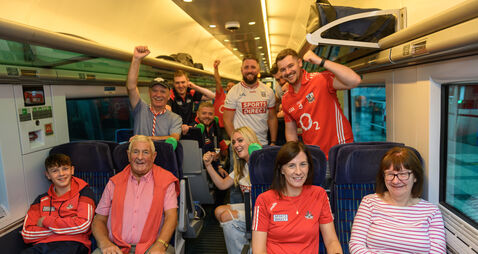 Cork fans at Kent Station heading to Dublin for the All-Ireland Hurling Final