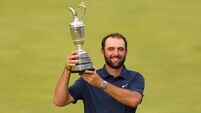 Scottie Scheffler celebrates winning The Open Championship with the Claret Jug 20/7/2025