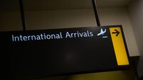 Airport signage for international arrivals