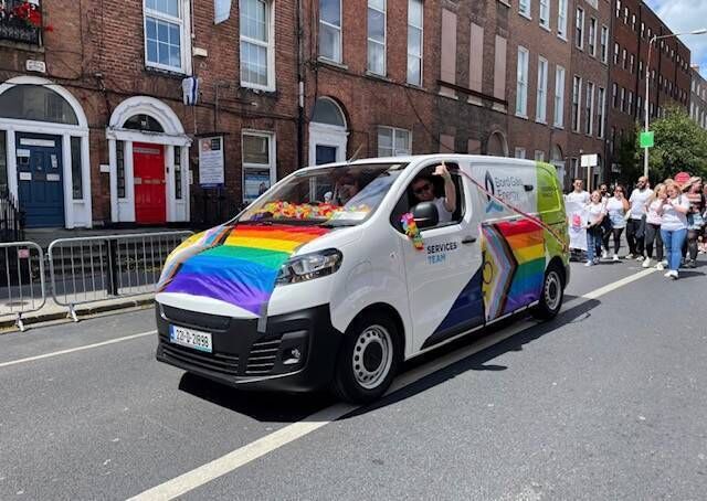 Bord Gáis Energy's Pride-themed van. 