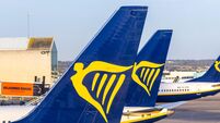 Palma de Mallorca, Spain - May 27, 2025: Ryanair Boeing 737 airplanes at Palma de Mallorca airport in Spain.