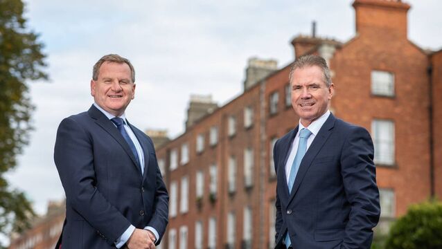 <p>Danny McCoy, CEO of Ibec, with Frank Gleeson, CEO of the National Association of Convenience Stores. </p>