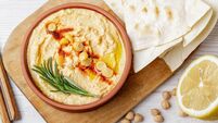 Hummus in plate, bread pita - dip food