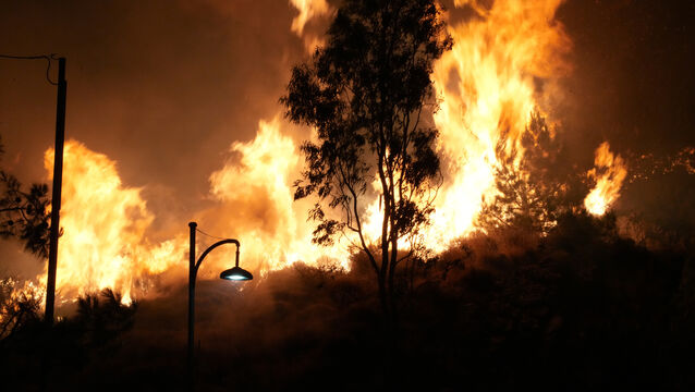<p>A large wildfire on the island of Chios, Greece, in July. Picture: Pantelis Fykaris/Politischios.gr via AP</p>