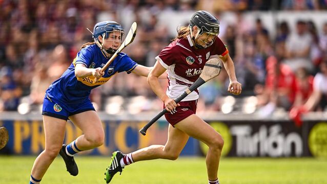 <p>Carrie Dolan of Galway in action against Julieanne Bourke of Tipperary during the All-Ireland semi-final. File picture: Ben McShane/Sportsfile</p>